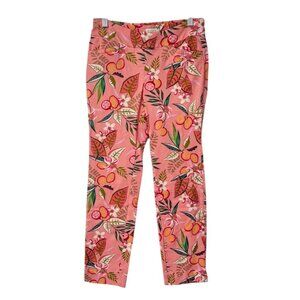 Spartina 449 Maren Pull On Pants Peach Floral Tummy Smoothing Womens Size S
